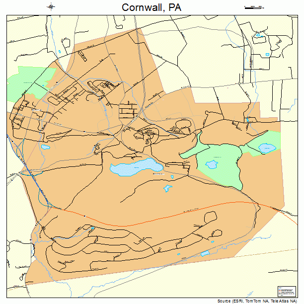 Cornwall, PA street map