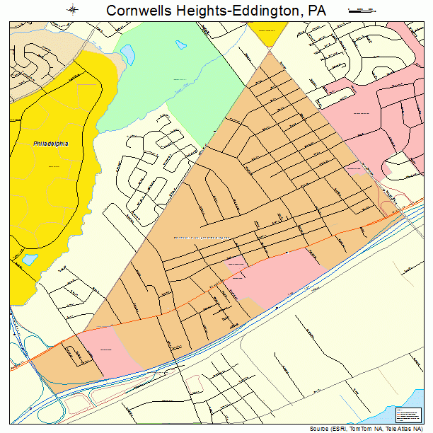 Cornwells Heights-Eddington, PA street map
