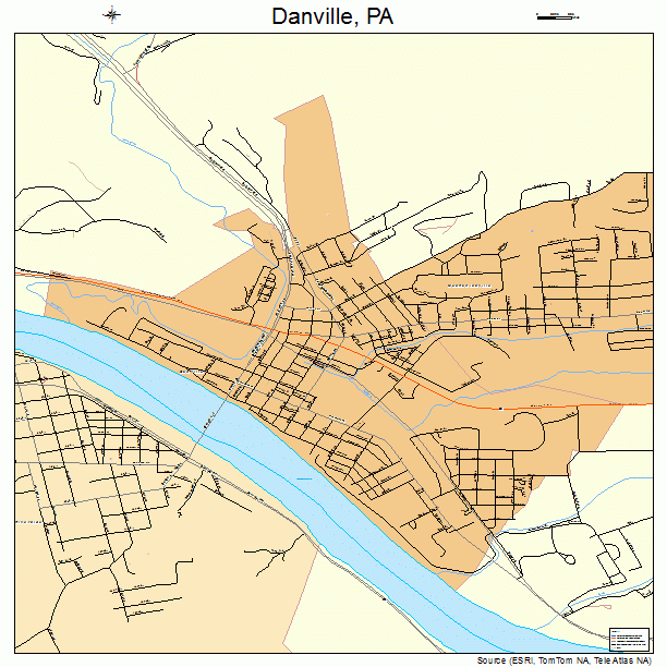 Danville, PA street map