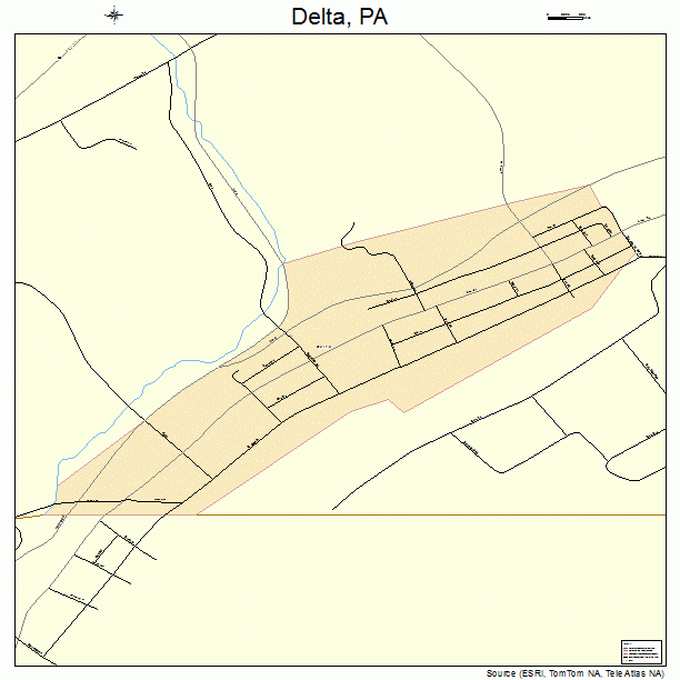 Delta, PA street map