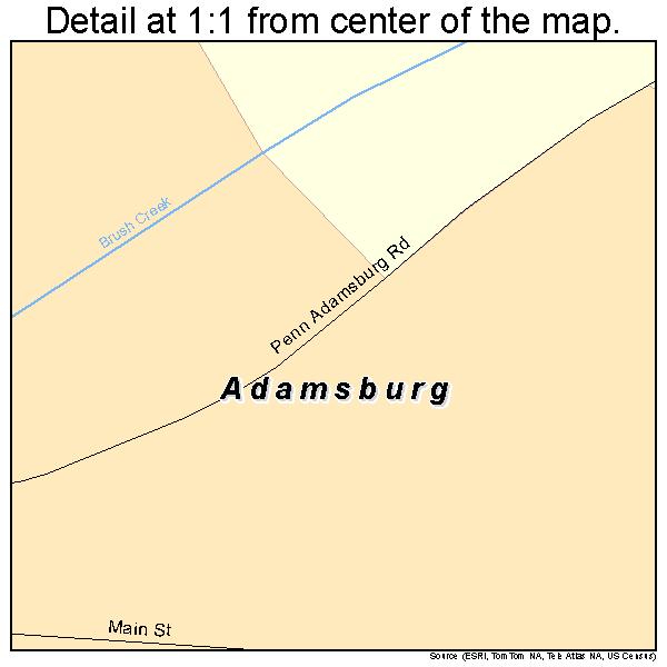 Adamsburg, Pennsylvania road map detail