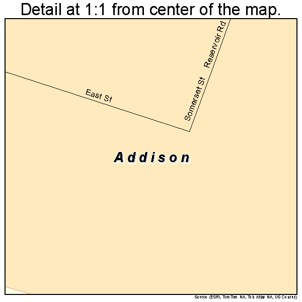 Addison, Pennsylvania road map detail