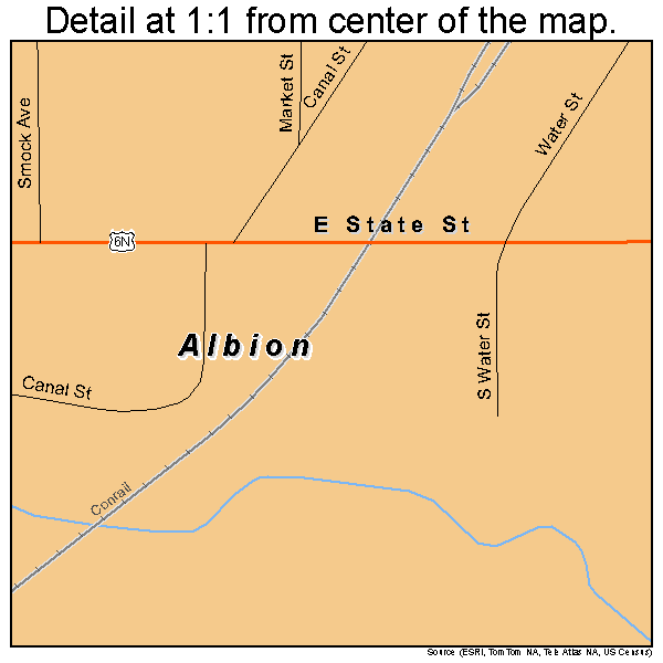 Albion, Pennsylvania road map detail