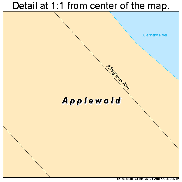 Applewold, Pennsylvania road map detail