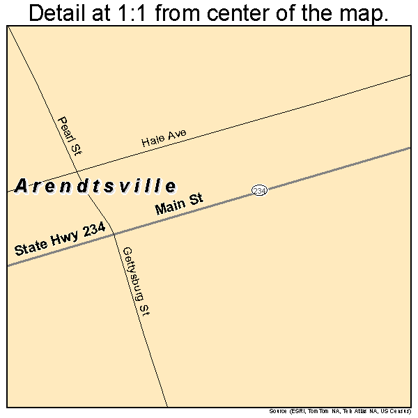 Arendtsville, Pennsylvania road map detail