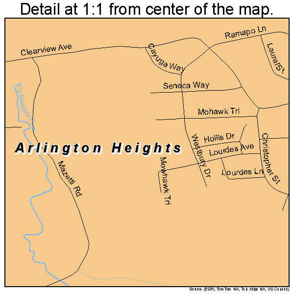Arlington Heights, Pennsylvania road map detail