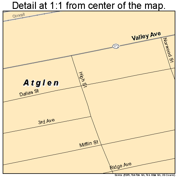 Atglen, Pennsylvania road map detail