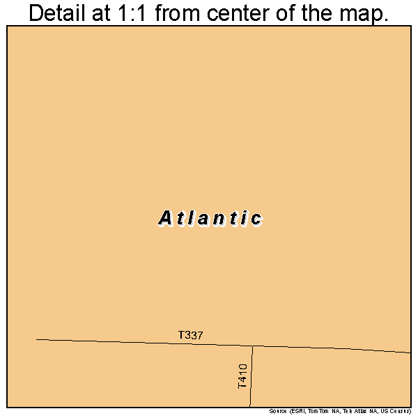 Atlantic, Pennsylvania road map detail