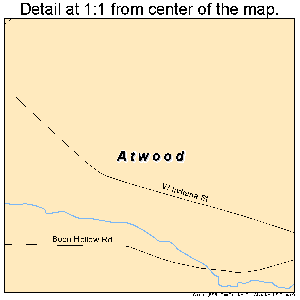 Atwood, Pennsylvania road map detail