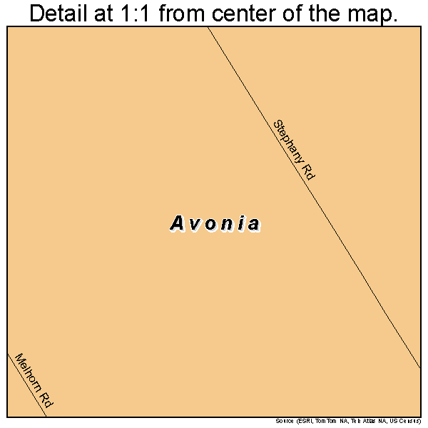Avonia, Pennsylvania road map detail