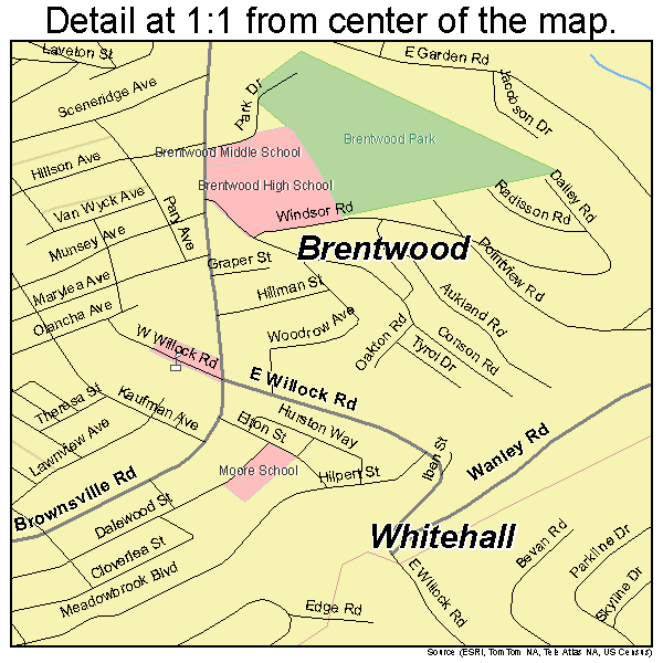 Baldwin, Pennsylvania road map detail