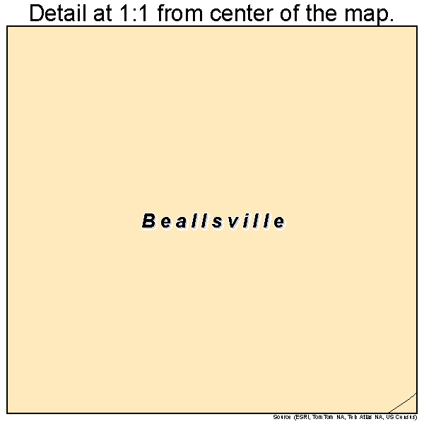 Beallsville, Pennsylvania road map detail