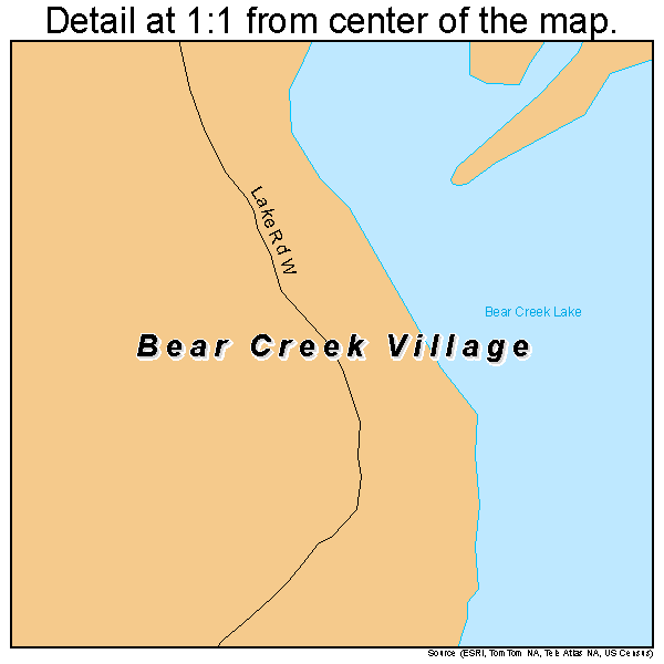 Bear Creek Village, Pennsylvania road map detail