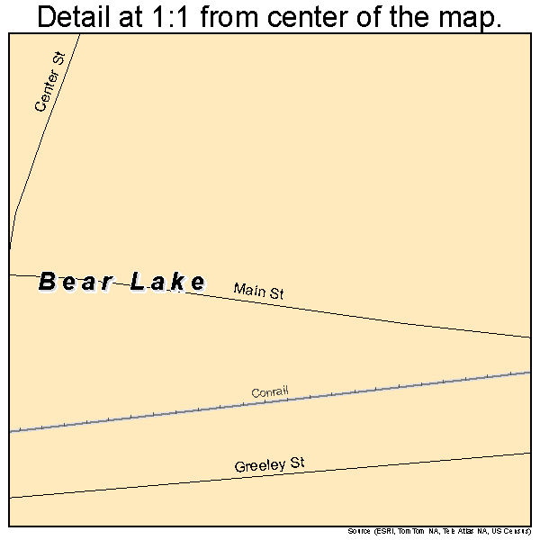 Bear Lake, Pennsylvania road map detail