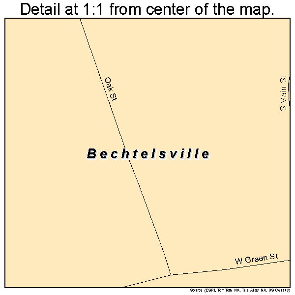 Bechtelsville, Pennsylvania road map detail