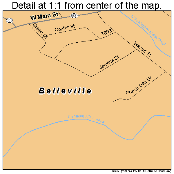 Belleville, Pennsylvania road map detail