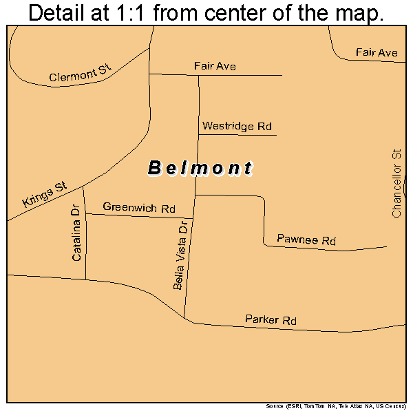 Belmont, Pennsylvania road map detail