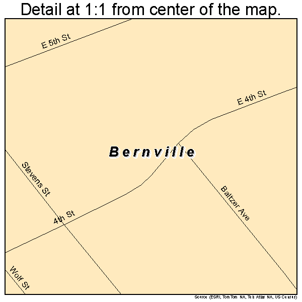 Bernville, Pennsylvania road map detail