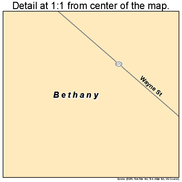 Bethany, Pennsylvania road map detail