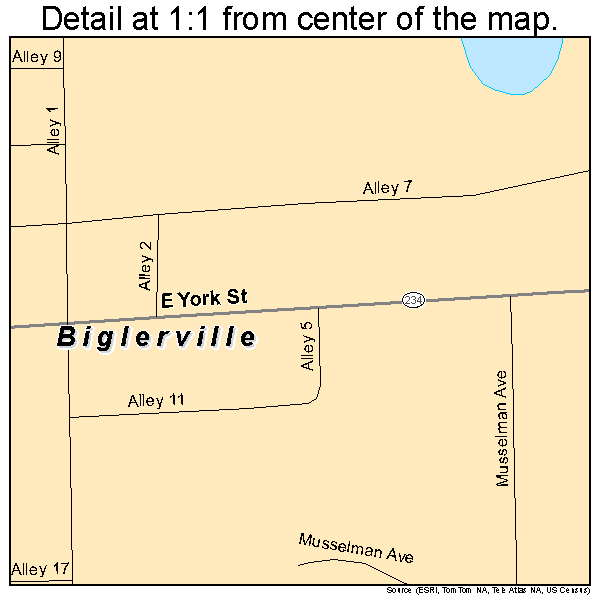 Biglerville, Pennsylvania road map detail