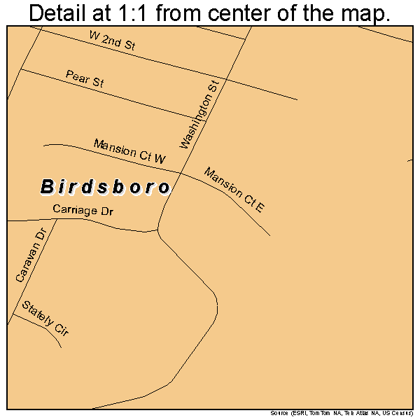 Birdsboro, Pennsylvania road map detail