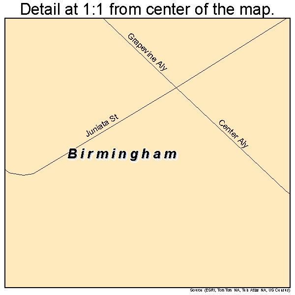Birmingham, Pennsylvania road map detail