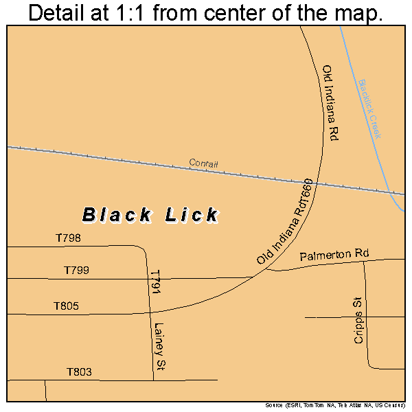 Black Lick, Pennsylvania road map detail