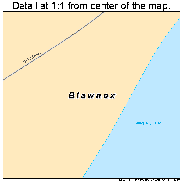 Blawnox, Pennsylvania road map detail