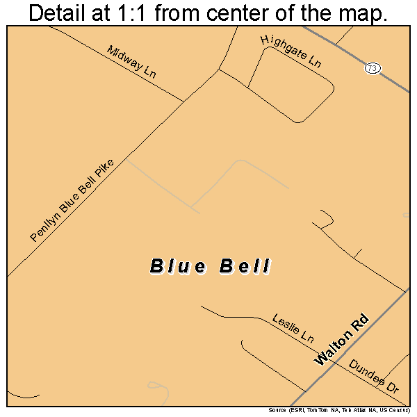 Blue Bell, Pennsylvania road map detail