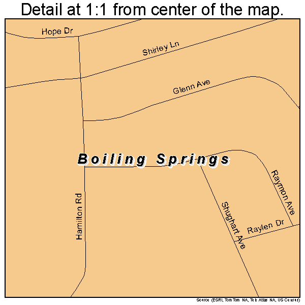 Boiling Springs, Pennsylvania road map detail