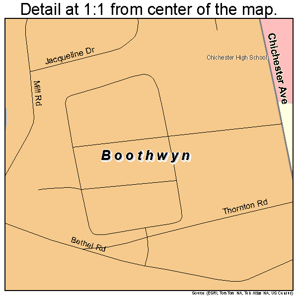 Boothwyn, Pennsylvania road map detail