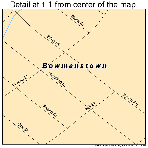 Bowmanstown, Pennsylvania road map detail