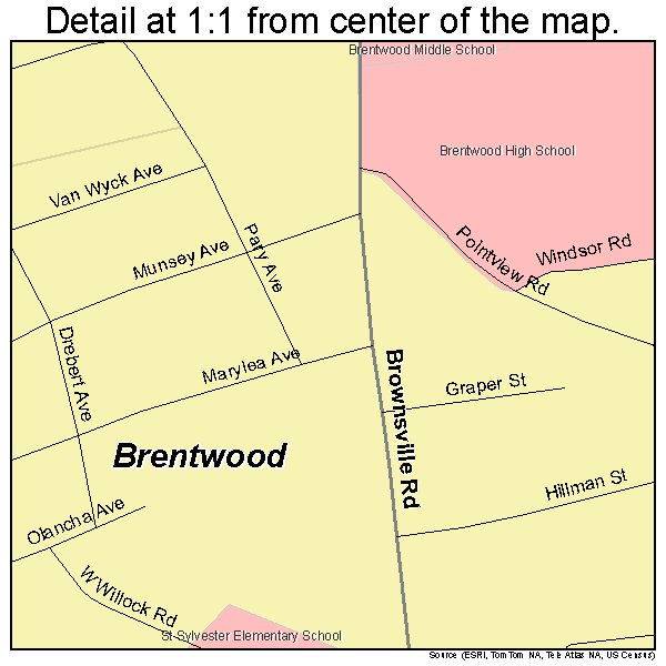 Brentwood, Pennsylvania road map detail
