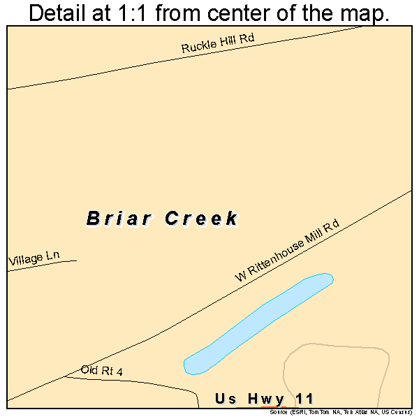 Briar Creek, Pennsylvania road map detail