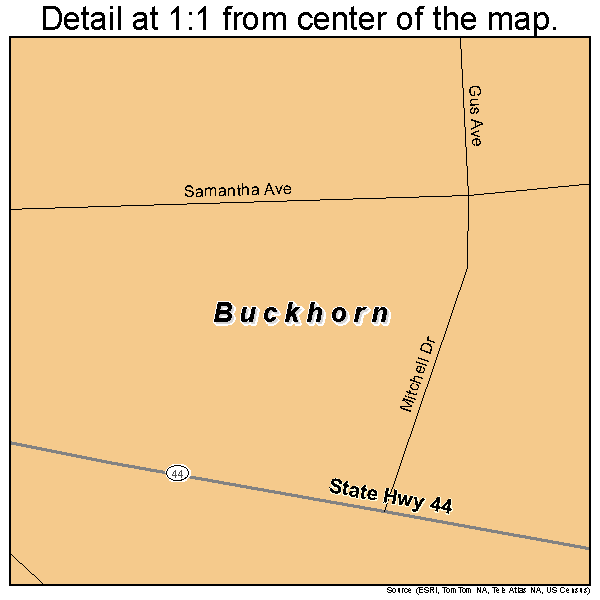 Buckhorn, Pennsylvania road map detail