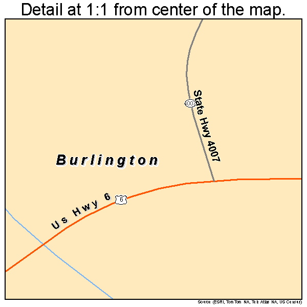 Burlington, Pennsylvania road map detail