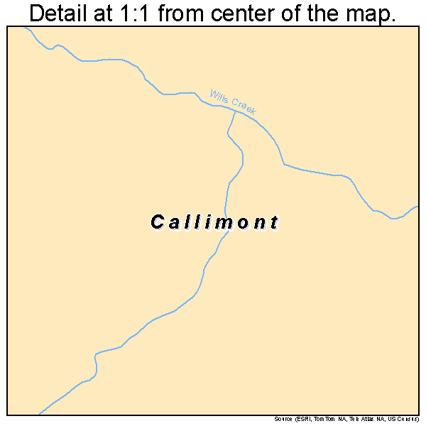 Callimont, Pennsylvania road map detail