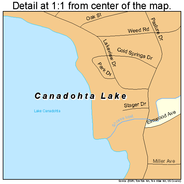 Canadohta Lake, Pennsylvania road map detail