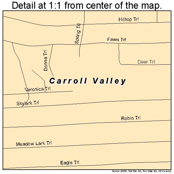 Carroll Valley, Pennsylvania road map detail