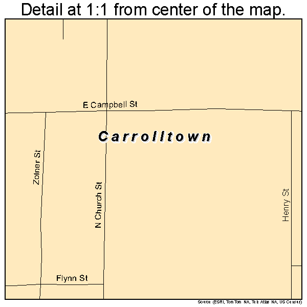 Carrolltown, Pennsylvania road map detail
