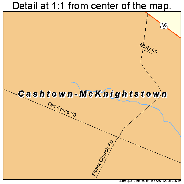 Cashtown-McKnightstown, Pennsylvania road map detail