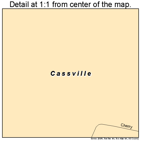Cassville, Pennsylvania road map detail