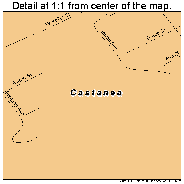 Castanea, Pennsylvania road map detail