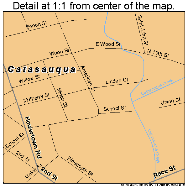 Catasauqua, Pennsylvania road map detail