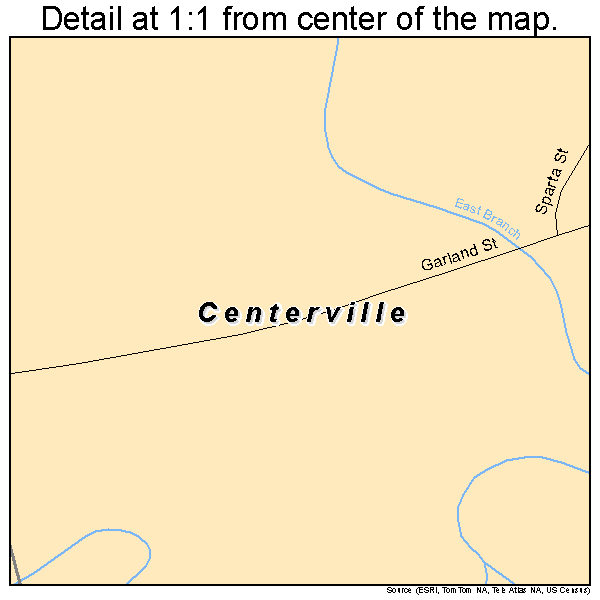 Centerville, Pennsylvania road map detail