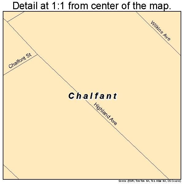 Chalfant, Pennsylvania road map detail