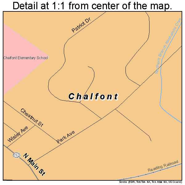 Chalfont, Pennsylvania road map detail