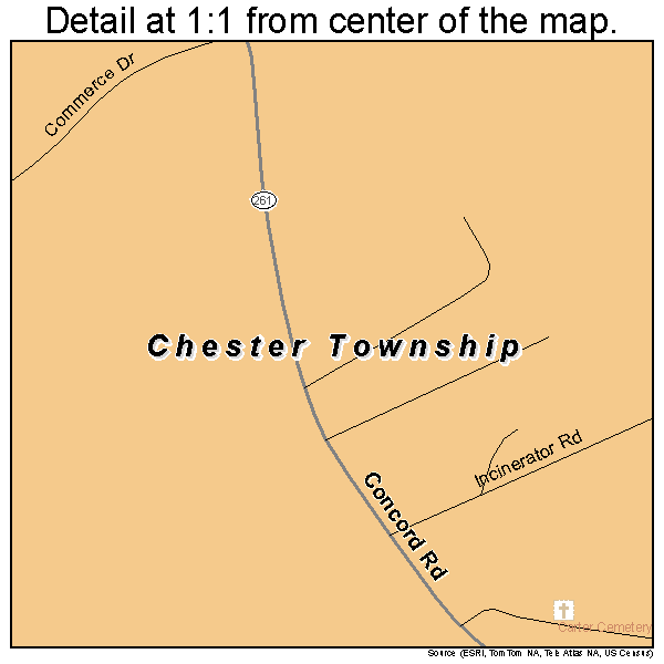 Chester Township, Pennsylvania road map detail