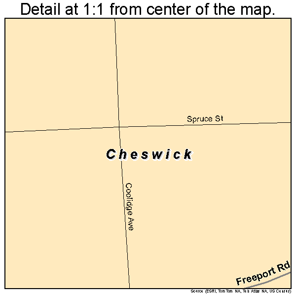 Cheswick, Pennsylvania road map detail