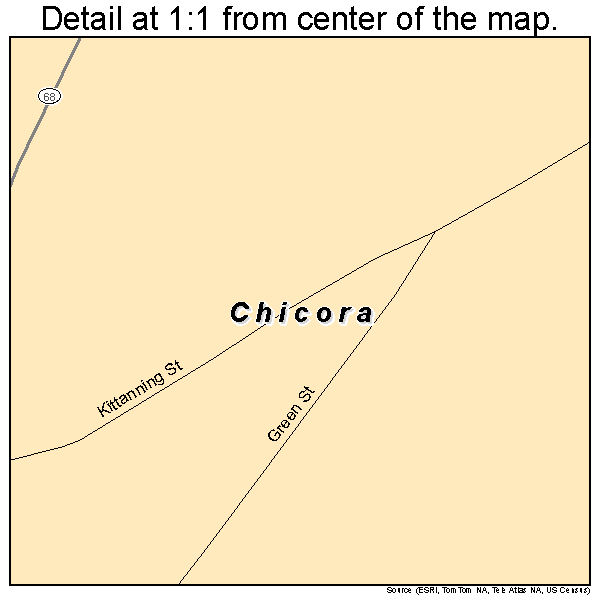 Chicora, Pennsylvania road map detail